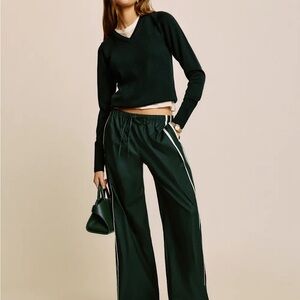 Reformation Forest Green Track Pants